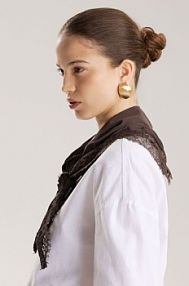 Szal z koronką Reserved brązowy damski 501JO-89X