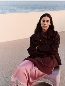 Kurtka z imitacji skóry Reserved brązowa damska 505IA-93X