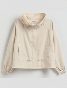 Krótka parka ze ściągaczami Reserved beżowa 508IA-02X