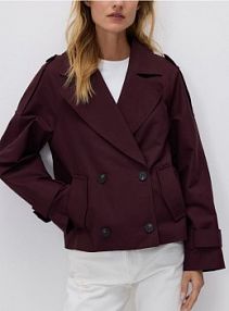 Krótki trencz Reserved czerwony 522IA-83X