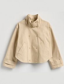 Bawełniana kurtka Reserved beżowa damska 526IA-08X