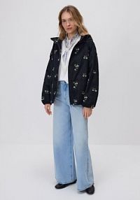 Kurtka w kwiaty Reserved czarna damska 529IA-99X