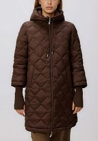 Długa kurtka z kapturem Reserved brązowa damska 536IA-89X