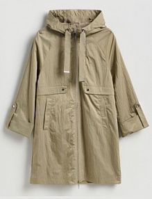 Kurtka parka z kapturem Reserved oliwkowa damska 541IA-19X