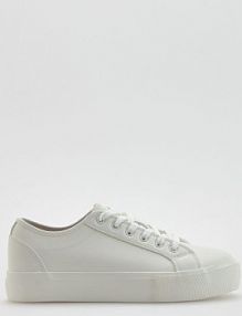 Sneakersy z imitacji skóry Reserved białe damskie 543ID-00X