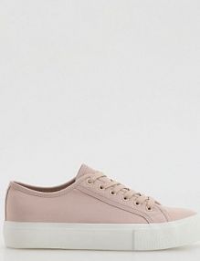 Gładkie sneakersy Reserved brązowe damskie 545ID-89X