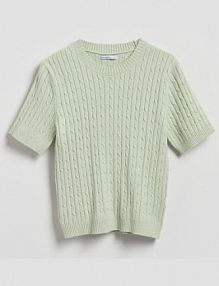 Sweter ze strukturalnym splotem Reserved zielony damski 604IN-07X