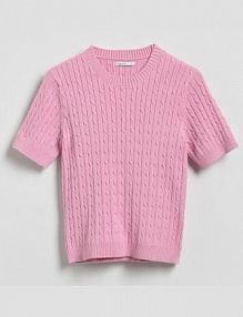 Sweter ze strukturalnym splotem Reserved różowy damski 604IN-30X