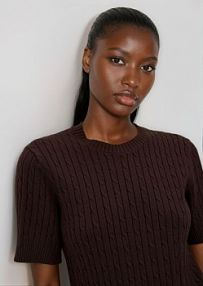 Sweter ze strukturalnym splotem Reserved brązowy damski 604IN-89X