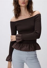 Sweter z wiskozą Reserved brązowy damski 616IN-89X