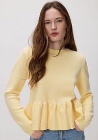 Sweter z baskinką Reserved żółty damski 625HO-10X