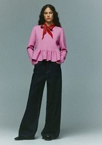 Sweter z baskinką Reserved różowy damski 625HO-30X