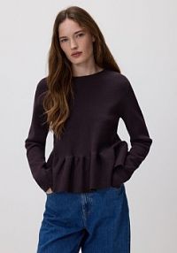 Sweter z baskinką Reserved brązowy damski 625HO-89X