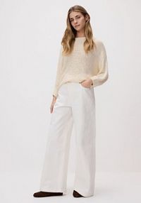 Gładki sweter Reserved beżowy damski 629HO-02X