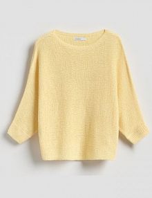 Gładki sweter Reserved żółty damski 629HO-10X
