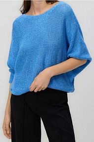 Gładki sweter Reserved niebieski damski 629HO-50X