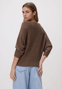 Gładki sweter Reserved brązowy damski 629HO-84X