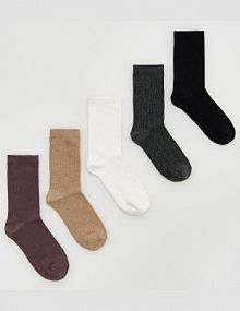 Długie skarpetki 5 pack Reserved czarne damskie 640FA-99X