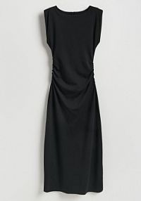 Sukienka maxi z drapowaniem Reserved czarna 721KS-99X