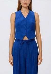 Kamizelka z lyocellem Reserved niebieska damska 735JC-57X