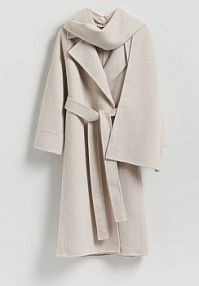 Płaszcz handmade z odpinanym szalem Reserved beżowy damski 744HD-02M