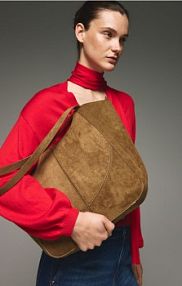 Torebka shopper z imitacji zamszu Reserved brązowa 745CP-82X