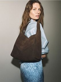 Zamszowa torebka shopper Reserved brązowa 747CP-89X