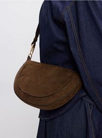 Torebka z imitacji zamszu Reserved brązowa 747FC-89X