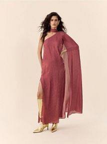 Sukienka z szalem Reserved różowy damski 756JC-43X