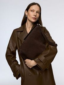 Zamszowa torebka shopper Reserved brązowa 757FC-89X