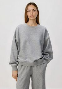 Gładka bluza z bawełną Reserved szara damska 758HS-09M