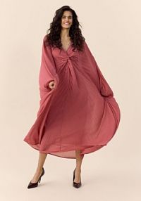Plisowana sukienka kimono Reserved różowa 759JC-38X