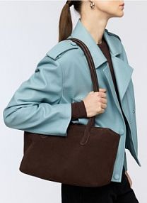 Zamszowa torebka shopper Reserved brązowa 761FC-89X