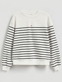 Bluza w paski z haftem Reserved damska 762HS-MLC