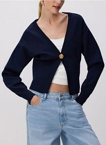 Kardigan z ozdobnym zapięciem Reserved granatowy 762JL-59X