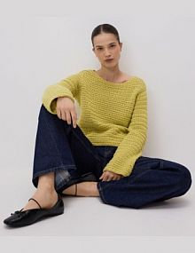 Sweter z luźnym splotem Reserved zielony damski 764IP-71X