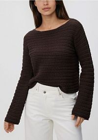 Sweter z luźnym splotem Reserved brązowy damski 764IP-88X