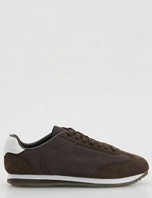 Sneakersy z łączonych materiałów Reserved brązowe damskie 765ID-89X