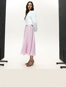 Spódnica z lyocellem Reserved różowa 772KB-03X