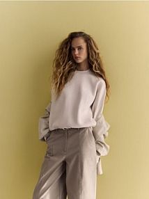 Bluza z haftem Reserved beżowa damska 778HS-08X