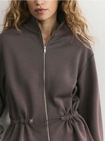 Rozpinana bluza z modalem Reserved brązowa damska 793HS-88X