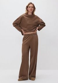 Gładka bluza z bawełną Reserved brązowa damska 800HS-84X