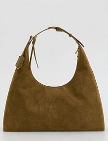 Torebka hobo z imitacji zamszu Reserved oliwkowa 802FC-91X