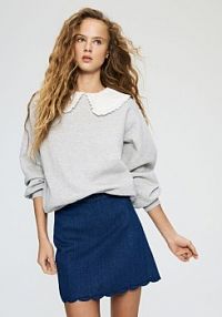 Bluza z kołnierzykiem Reserved szara damska 802HS-09X