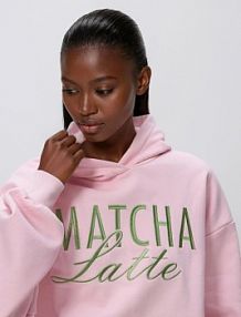 Bluza oversize z haftem Reserved różowa damska 803HS-03X