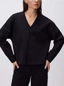 Bluza z dekoltem V Reserved czarna damska 806HS-99X