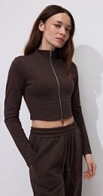 Bluza z wysoką stójką Reserved brązowa damska 811HS-89X