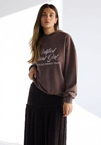 Bluza z nadrukiem Reserved brązowa damska 812HS-89X