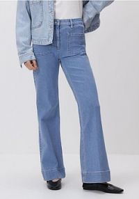 Jeansy flare Reserved niebieskie damskie 827IU-05J