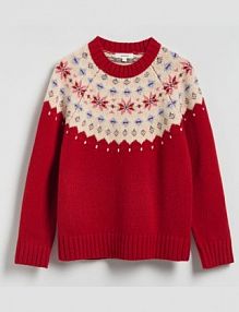 Wełniany sweter Reserved czerwony damski 829HD-33X